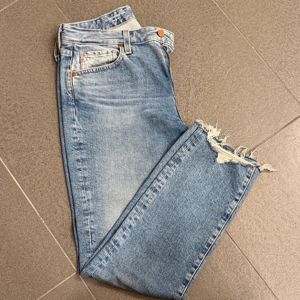 AG Adriano Goldschmied Light Blue Straight Leg Jeans